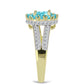 Goldplattierter Silberring mit Paraiba Quarz und weißem Topas