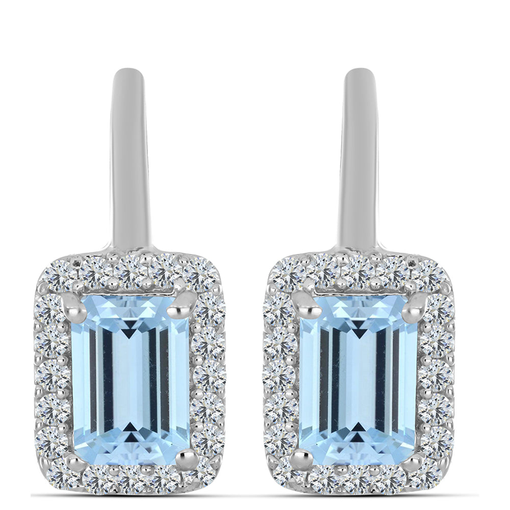 Silberohrringe mit Aquamarin aus Embu County und weißem Topas 1 