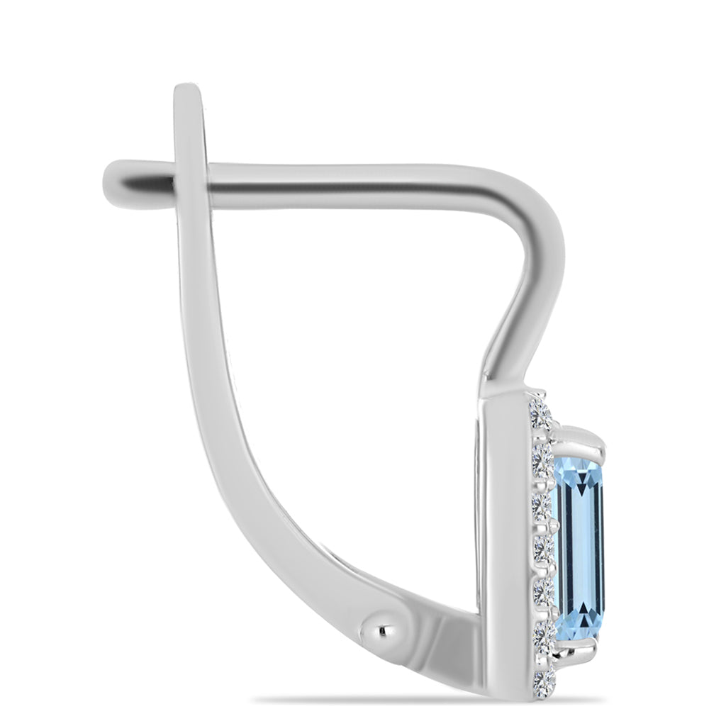 Silberohrringe mit Aquamarin aus Embu County und weißem Topas