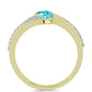 Goldplattierter Silberring mit Paraiba Quarz und weißem Topas