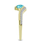 Goldplattierter Silberring mit Paraiba Quarz und weißem Topas