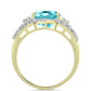 Goldplattierter Silberring mit Paraiba Quarz und weißem Topas