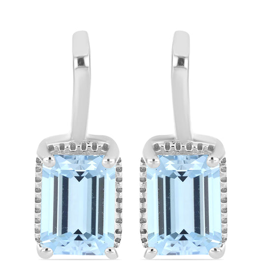 Silberohrringe mit Aquamarin aus Embu County