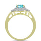 Goldplattierter Silberring mit Paraiba Quarz und weißem Topas