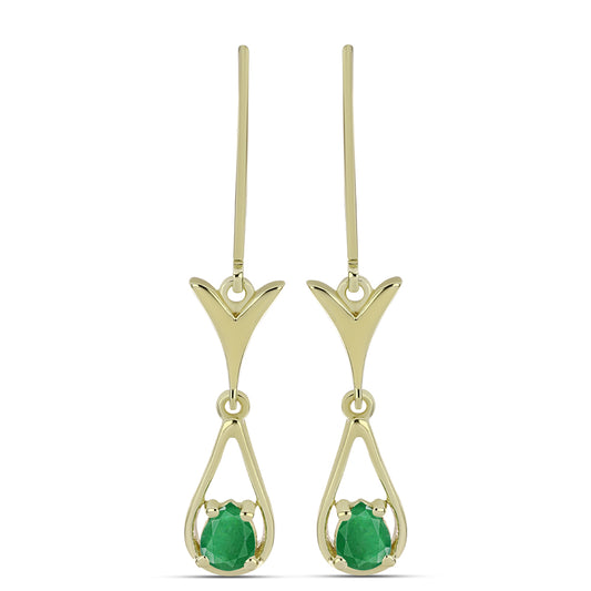 Goldplattierte Silberohrringe mit sambischem Smaragd