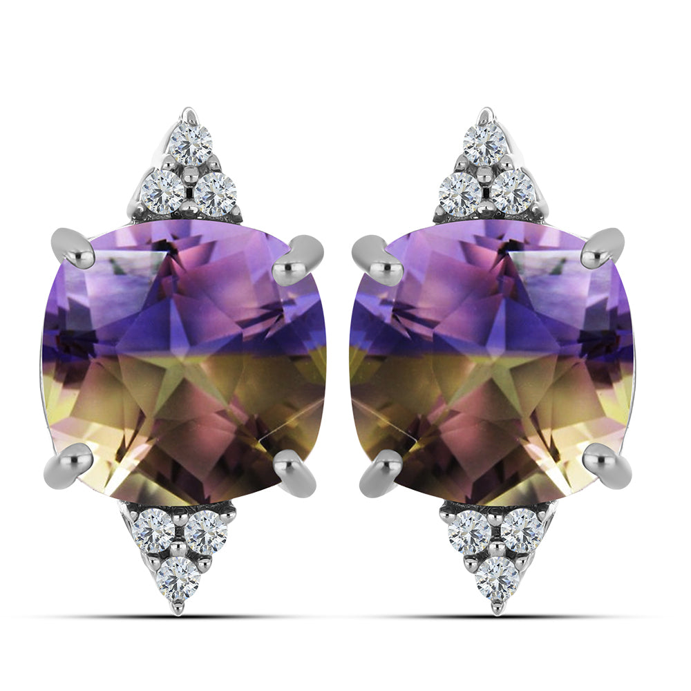 Silberohrringe mit Anahi Ametrin und weißem Topas 1 