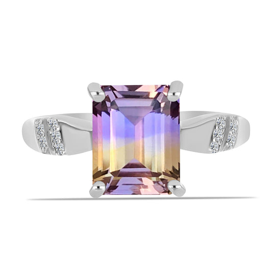 Silberring mit Anahi Ametrin und weißem Topas