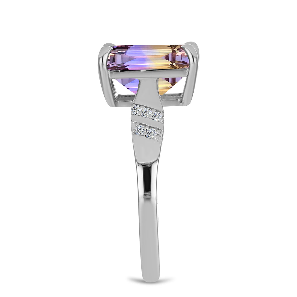 Silberring mit Anahi Ametrin und weißem Topas 4 