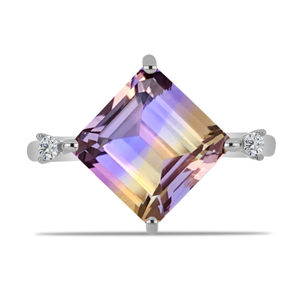 Silberring mit Anahi Ametrin und weißem Topas 1 