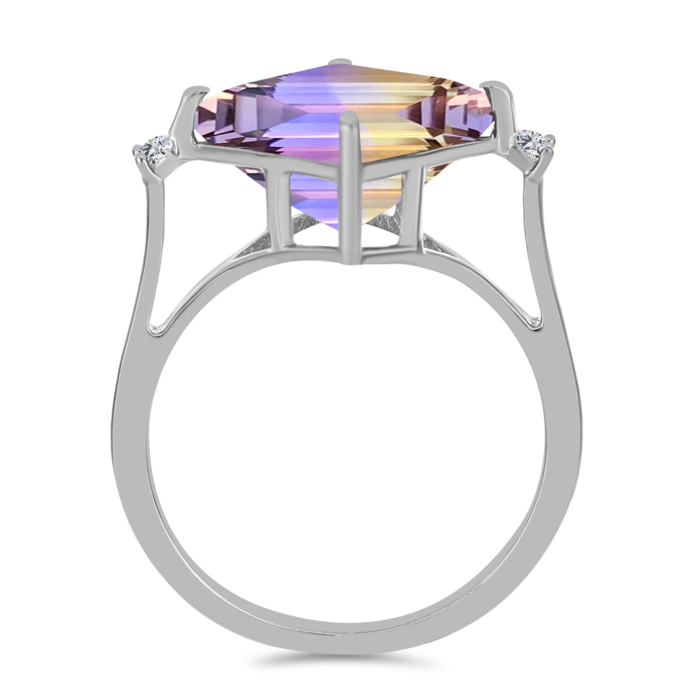 Silberring mit Anahi Ametrin und weißem Topas 2 