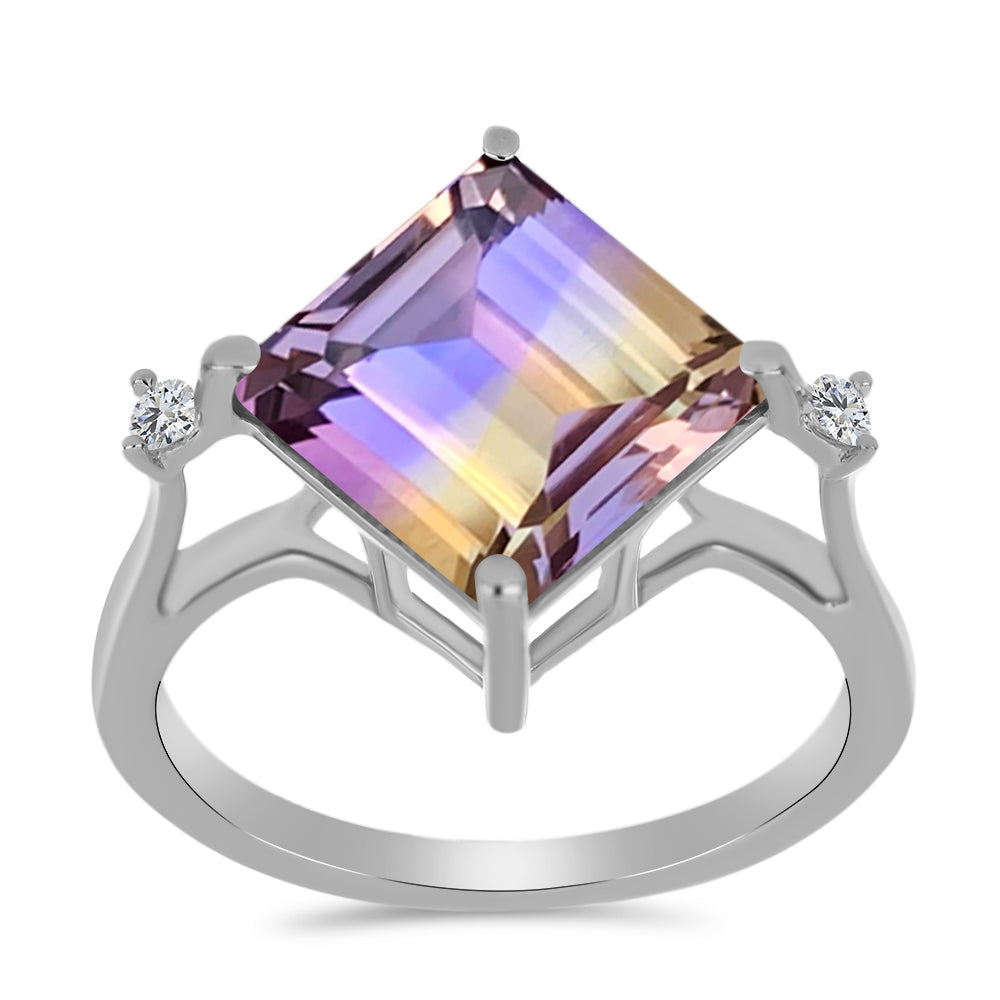 Silberring mit Anahi Ametrin und weißem Topas