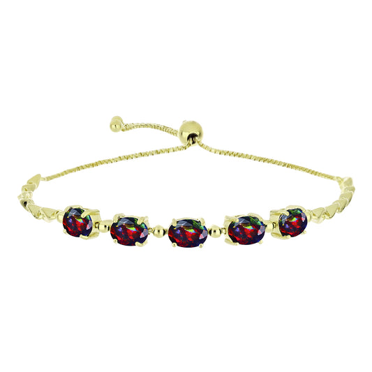 Goldplattiertes Silberarmband mit mitternachtsschwarzem äthiopischen Opal aus Lega Dembi