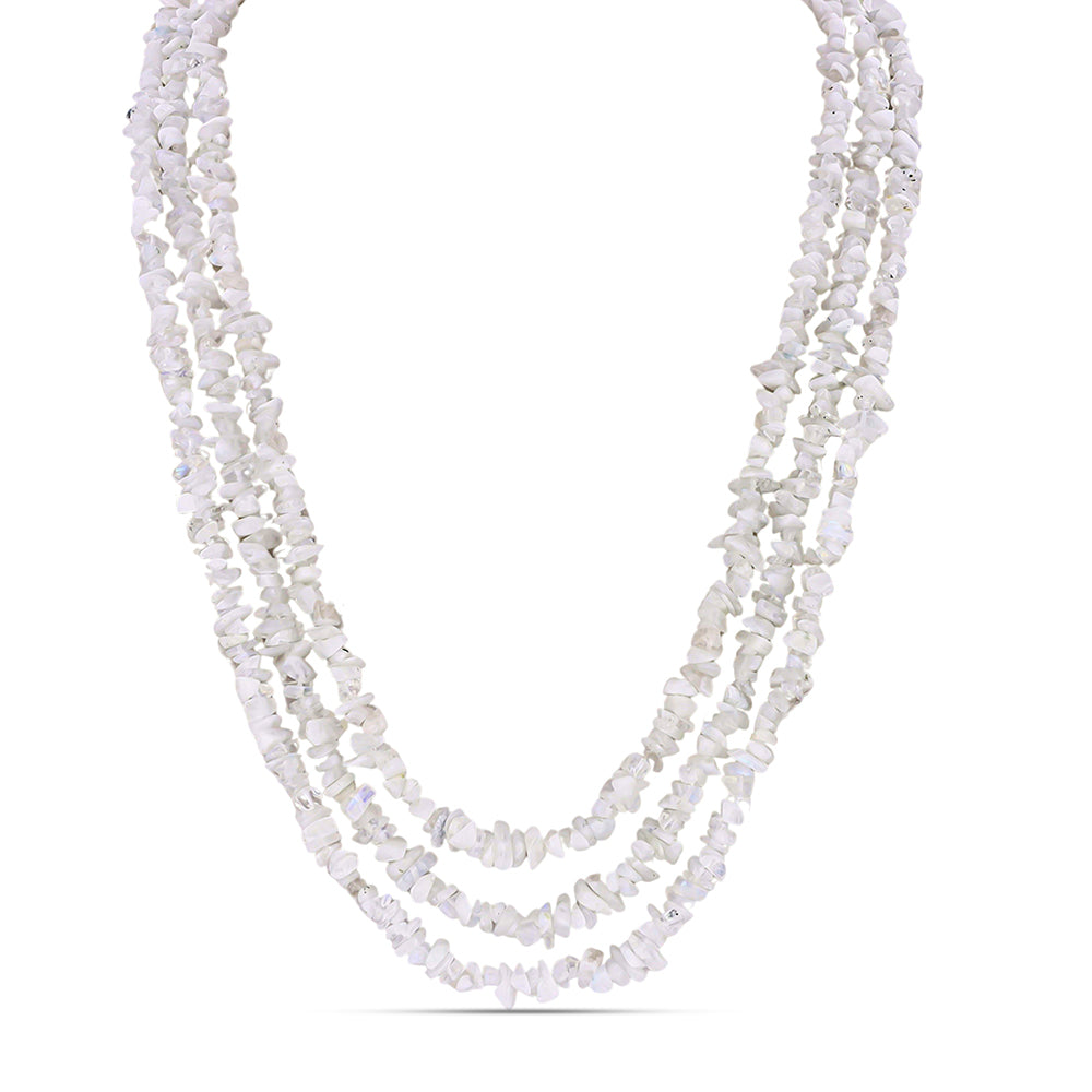 Nugget Halskette mit Regenbogenmondstein 1 