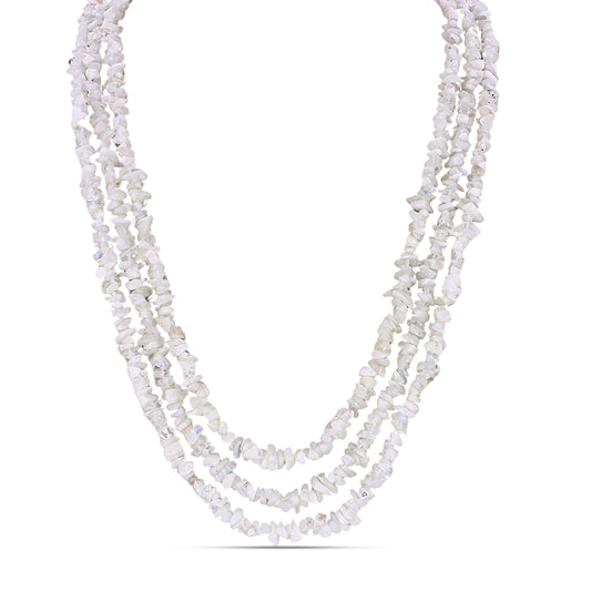 Nugget Halskette mit Regenbogenmondstein