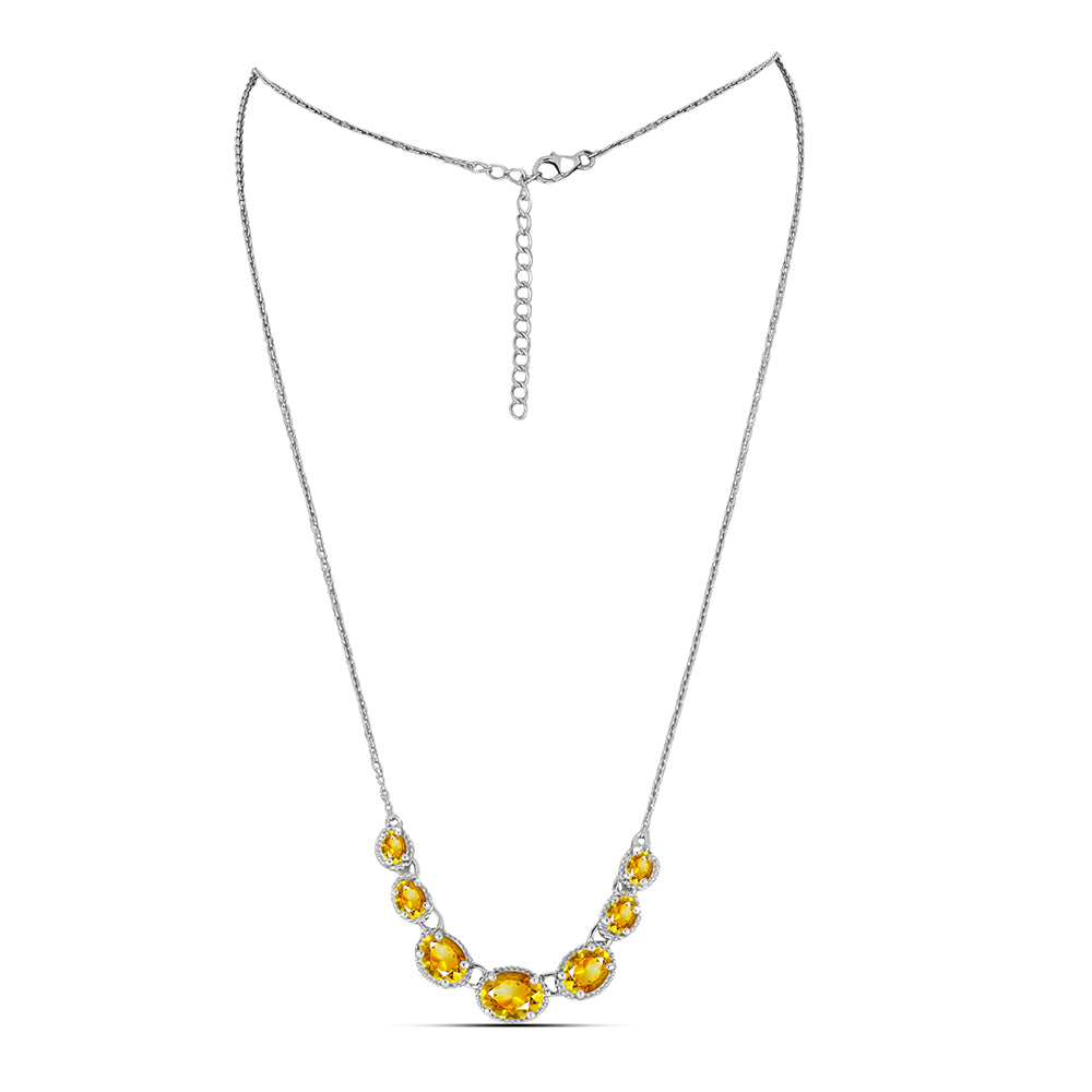 Silberhalskette mit Zitrin aus dem Ural 1 