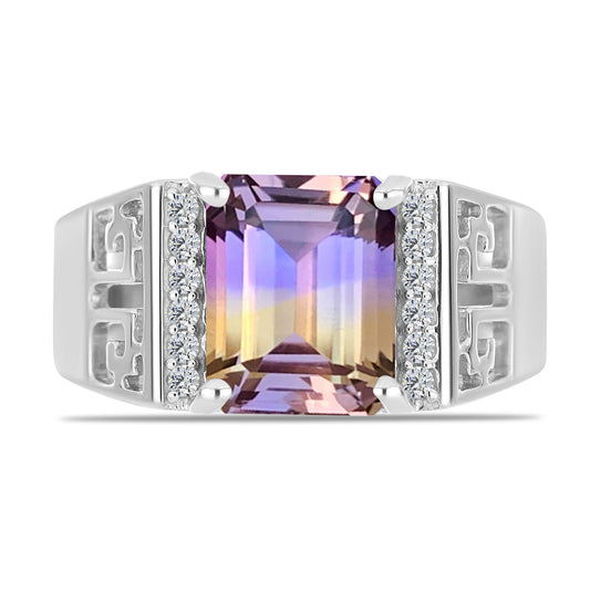 Silberring mit Anahi Ametrin und weißem Topas