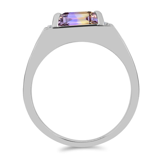 Silberring mit Anahi Ametrin und weißem Topas