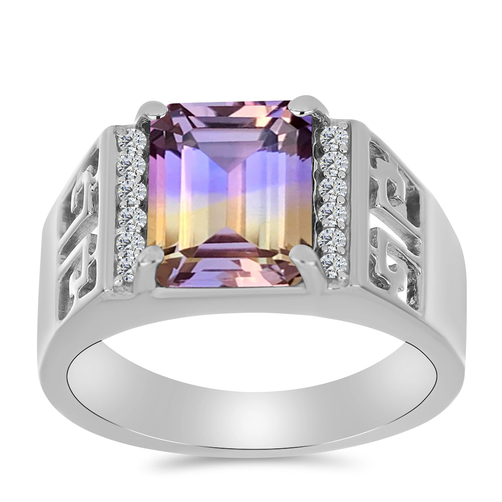 Silberring mit Anahi Ametrin und weißem Topas 3 