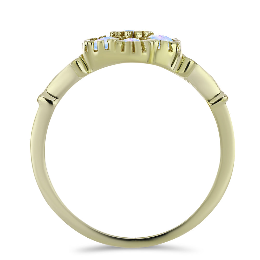 Goldplattierter Silberring mit Regenbogenmondstein 2 