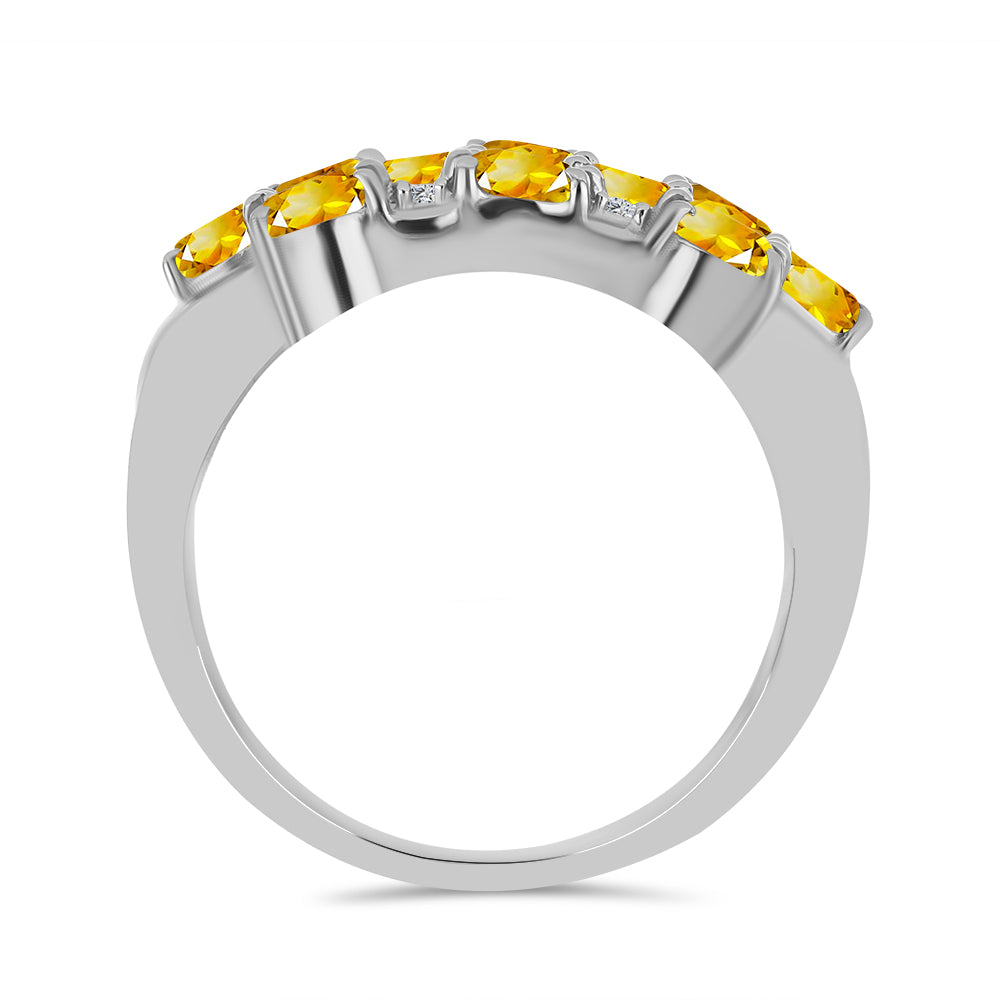 Silberring mit Zitrin aus dem Ural und weißem Topas 2 