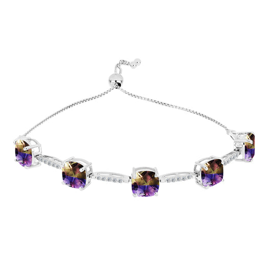 Silberarmband mit Anahi Ametrin und weißem Topas