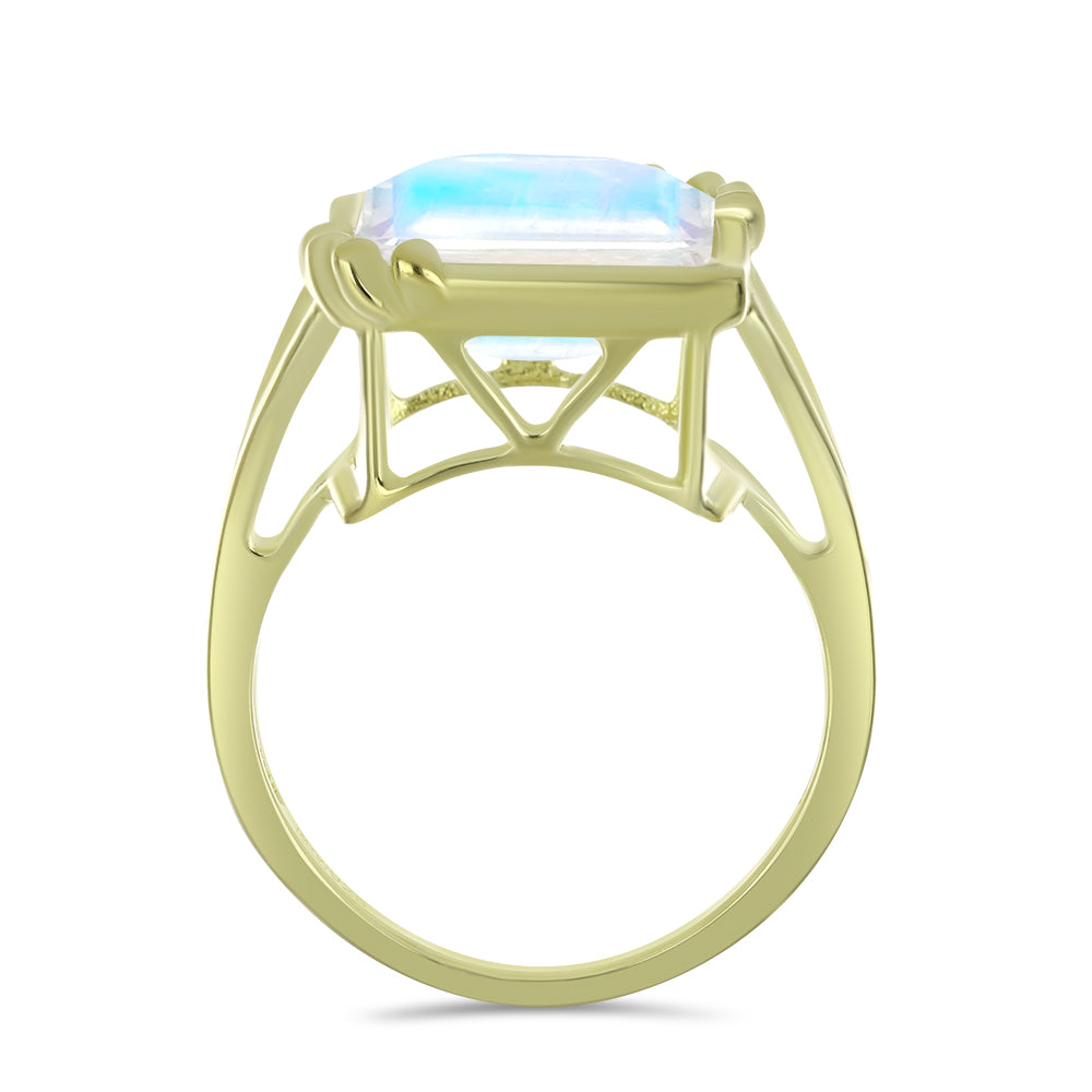 Goldplattierter Silberring mit Regenbogenmondstein 2 