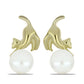 Goldplattierte Silberohrringe mit weißer Süßwasserperle