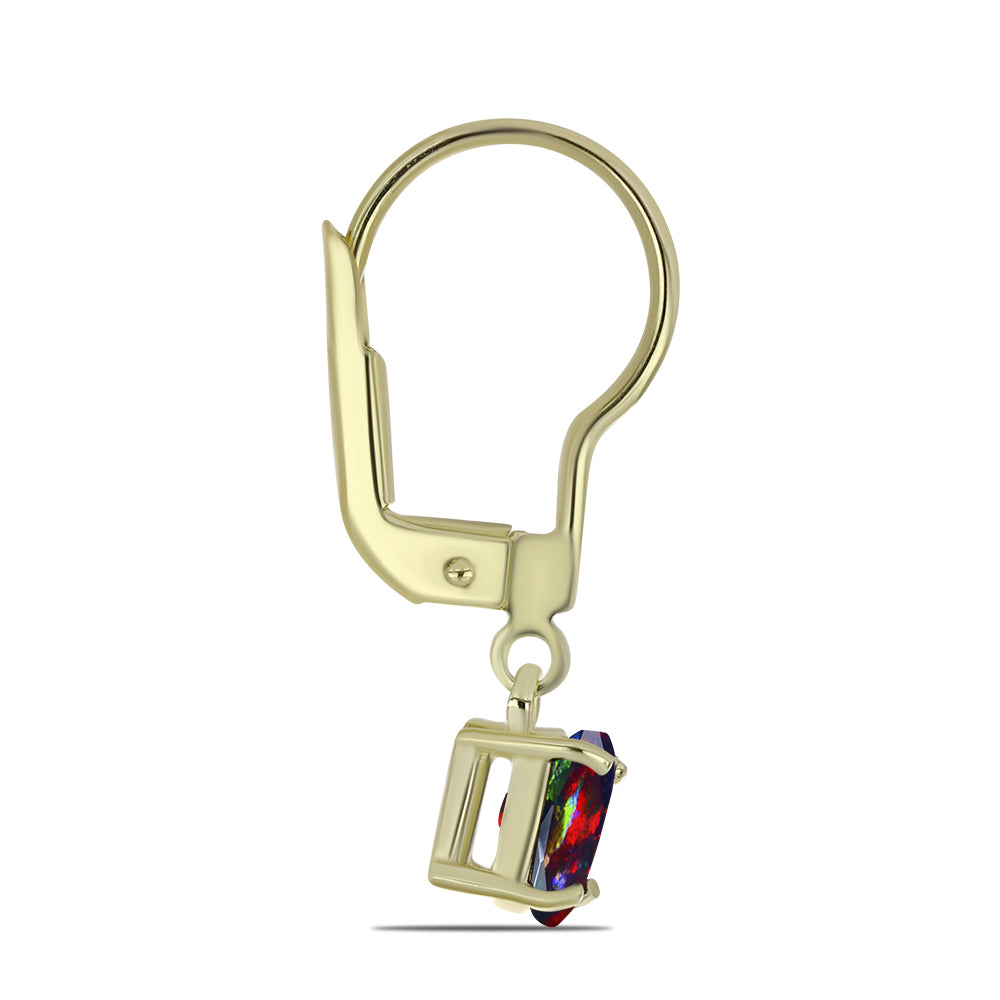 Goldplattierte Silberohrringe mit mitternachtsschwarzem äthiopischen Opal aus Lega Dembi 2 