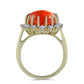 Goldplattierter Silberring mit roter Schwammkoralle und weißem Topas