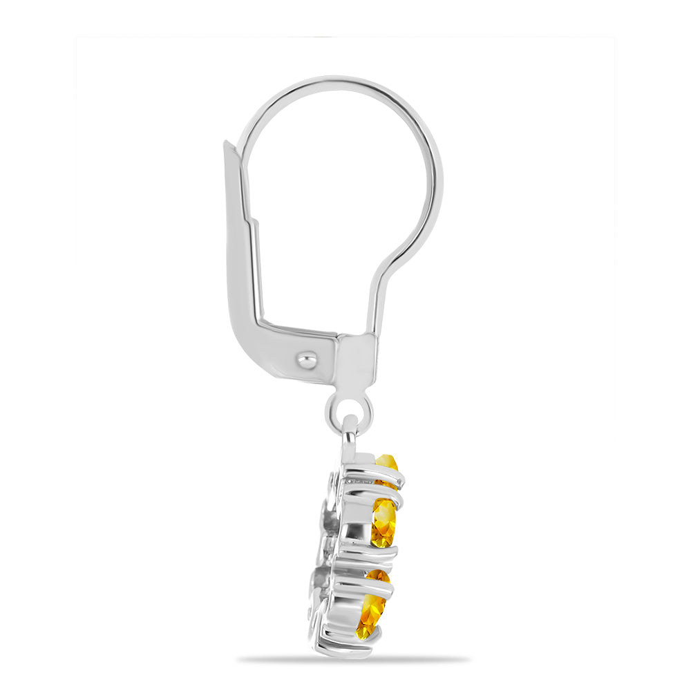 Silberohrringe mit Zitrin aus dem Ural und weißem Topas 2 