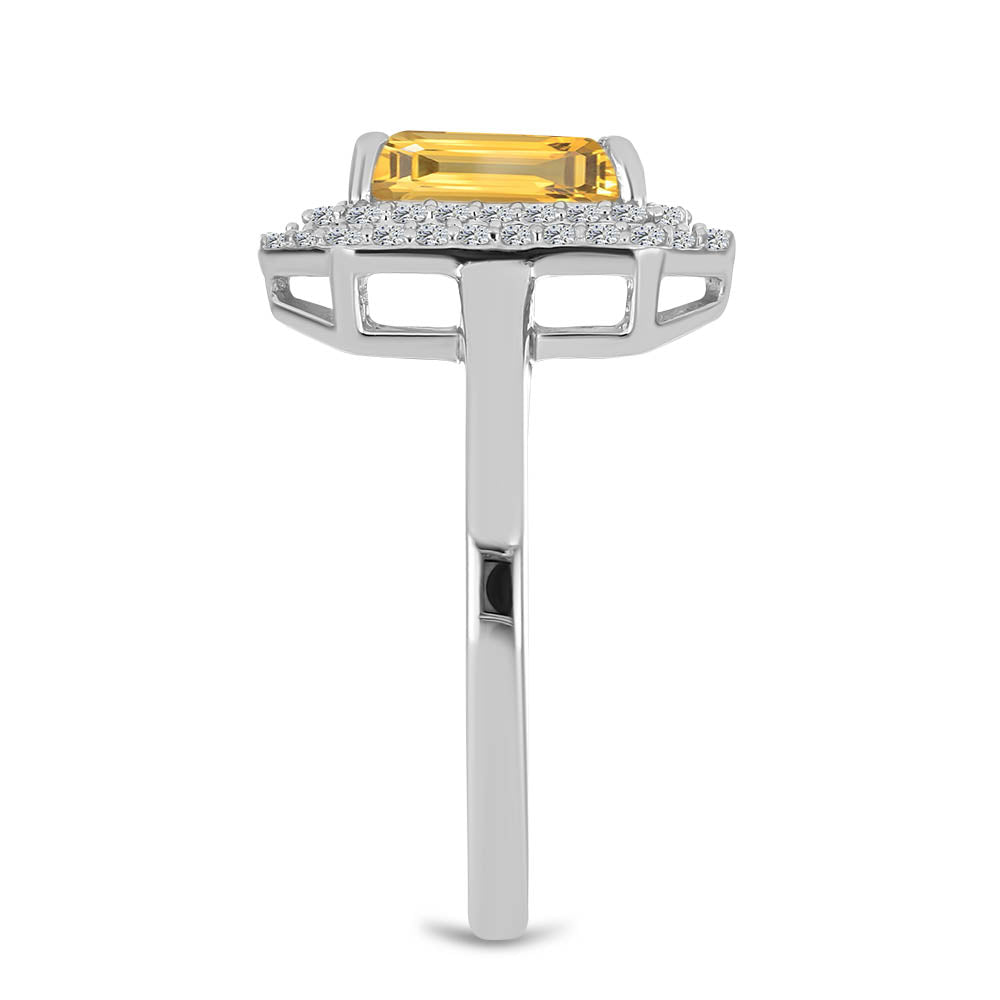 Silberring mit Zitrin aus dem Ural und weißem Topas 4 