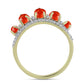 Goldplattierter Silberring mit roter Schwammkoralle und weißem Topas