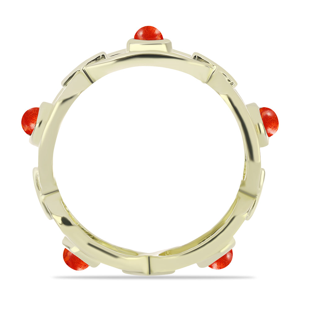 Goldplattierter Silberring mit roter Schwammkoralle 3 