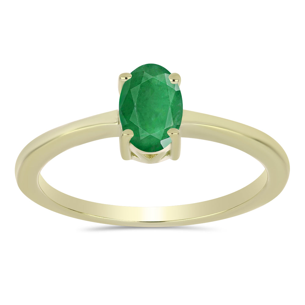 Goldplattierter Silberring mit sambischem Smaragd