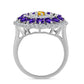 Silberring mit Zitrin aus dem Ural und marokkanischem Amethyst