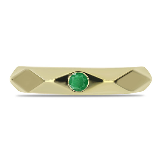 Goldplattierter Silberring mit sambischem Smaragd
