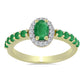 Goldplattierter Silberring mit sambischem Smaragd und weißem Topas