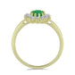 Goldplattierter Silberring mit sambischem Smaragd und weißem Topas
