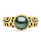 Goldplattierter Silberring mit Tahitigrüne-Illusion Süßwasserperle