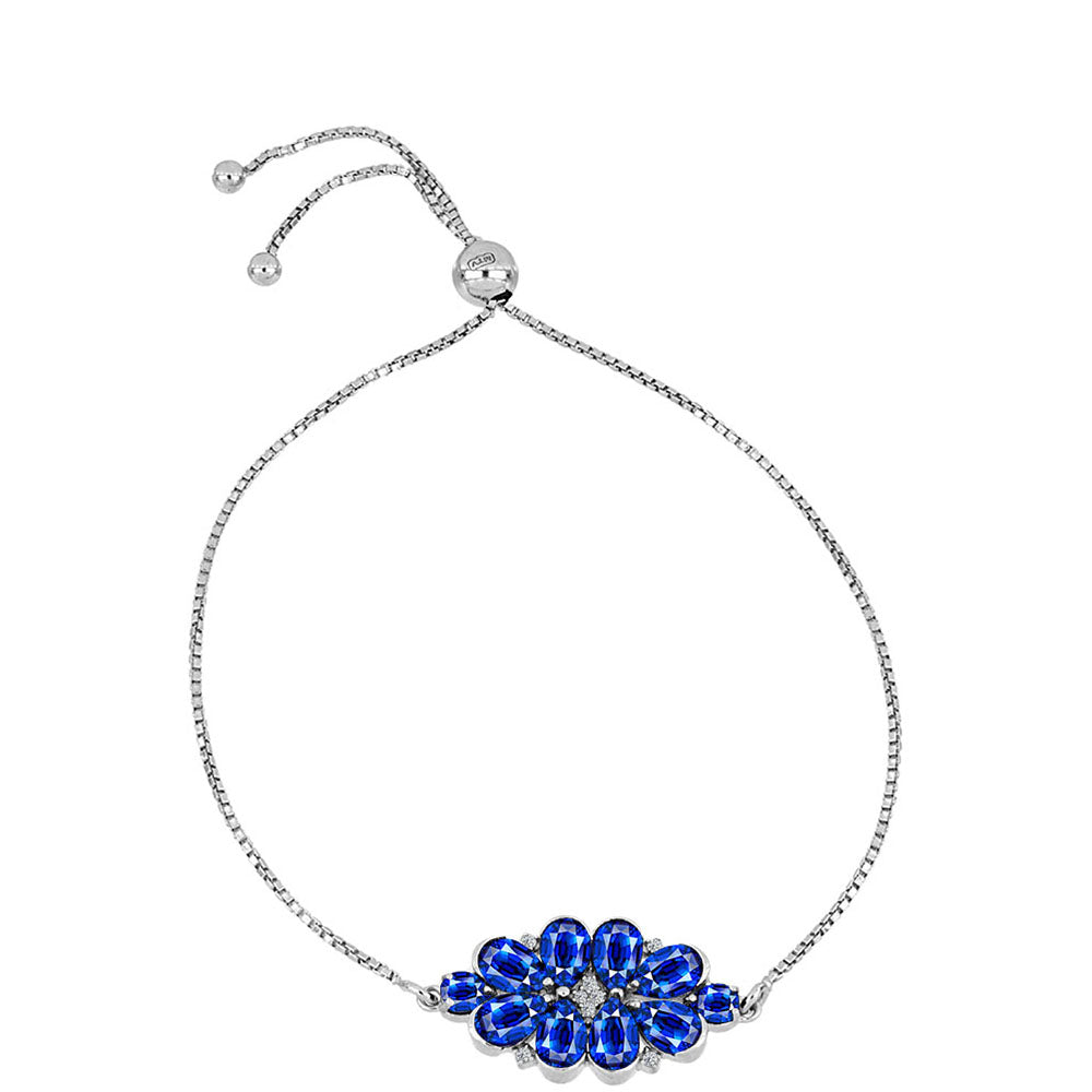 Silberarmband mit australischem blauem Saphir und weißem Topas 1 