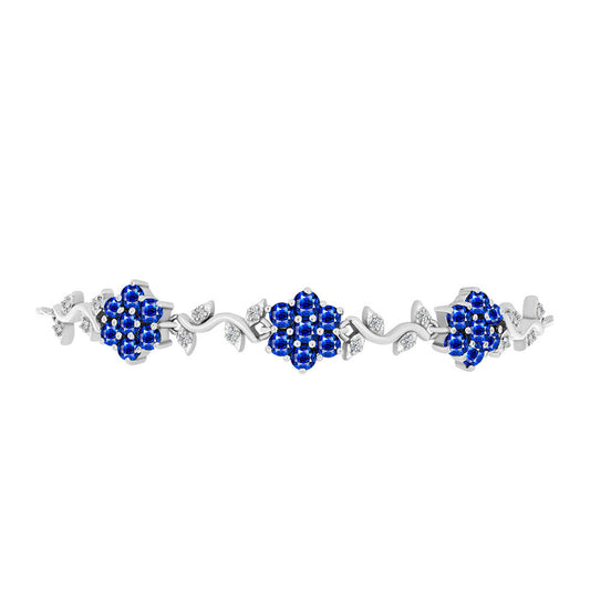 Silberarmband mit australischem blauem Saphir und weißem Topas