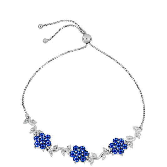 Silberarmband mit australischem blauem Saphir und weißem Topas