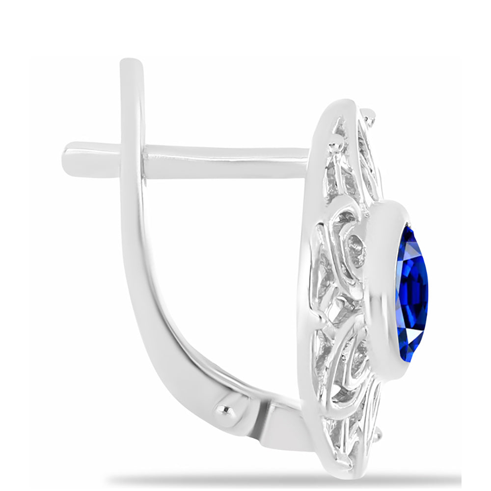 Silberohrringe mit australischem blauem Saphir