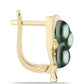 Goldplattierte Silberohrringe mit Tahitigrüne-Illusion Süßwasserperle