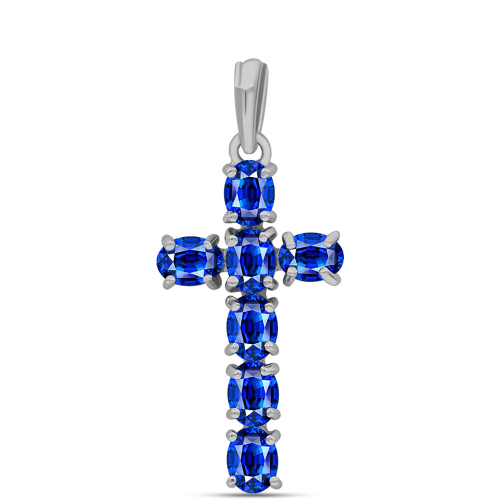 Silberanhänger mit australischem blauem Saphir
