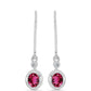 Silberohrringe mit Rubellit aus Cruzeiro und weißem Topas