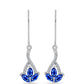 Silberohrringe mit australischem blauem Saphir und weißem Topas
