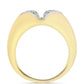 Goldplattierter Silberring mit Cognac-Diamant und weißem Topas