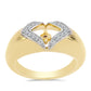 Goldplattierter Silberring mit Cognac-Diamant und weißem Topas