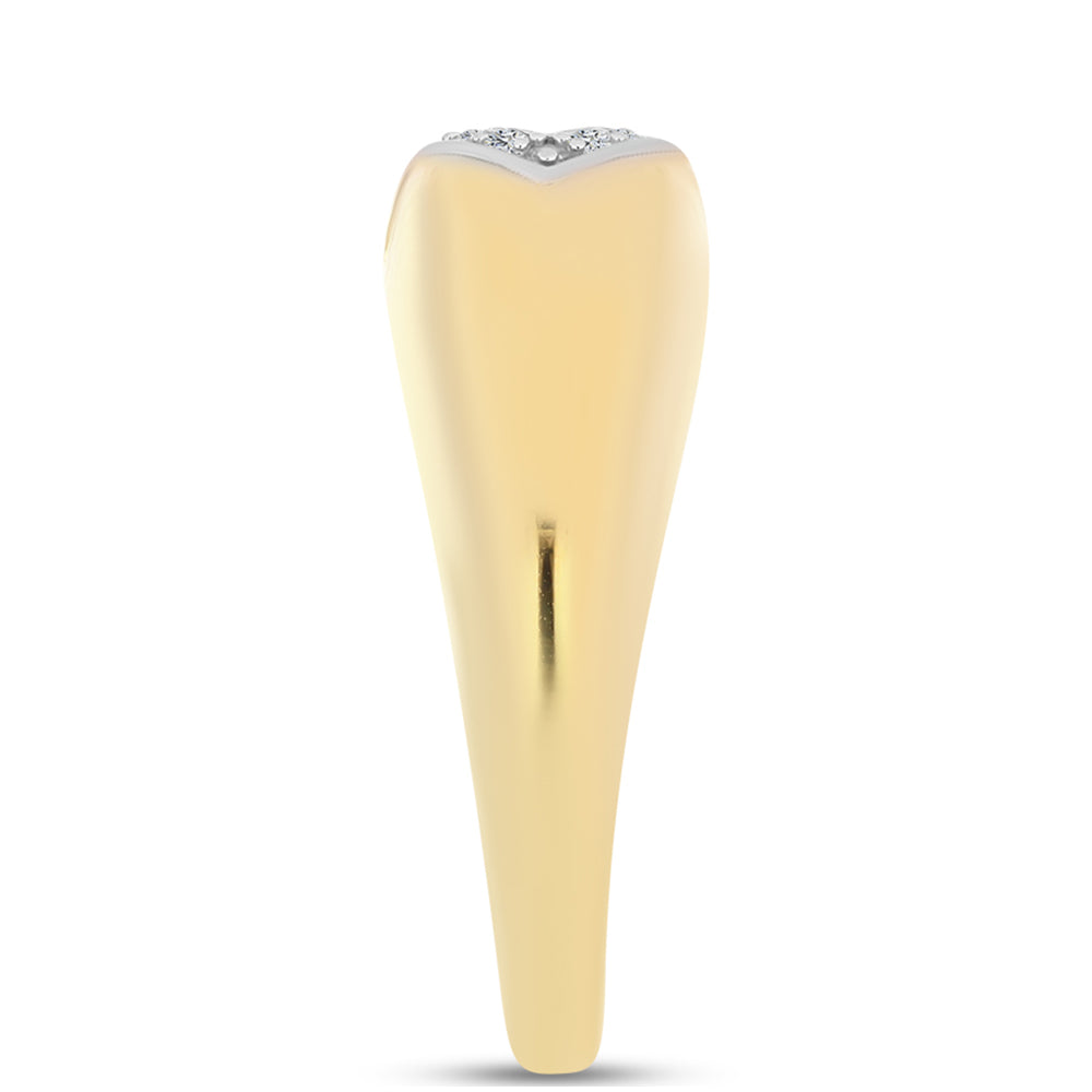 Goldplattierter Silberring mit Cognac-Diamant und weißem Topas
